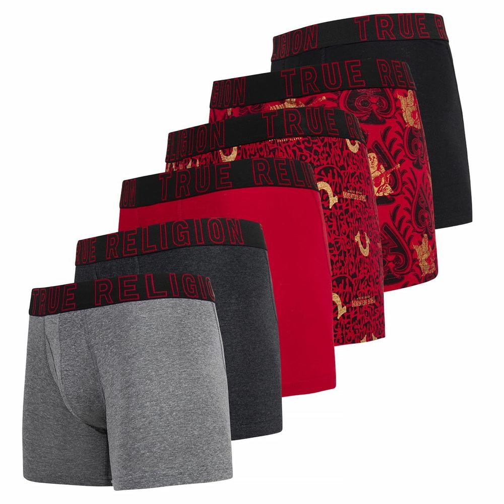 NEW True Religion Mens Boxer Briefs Cotton Stretch Underwear for Men Pack of 6 R
